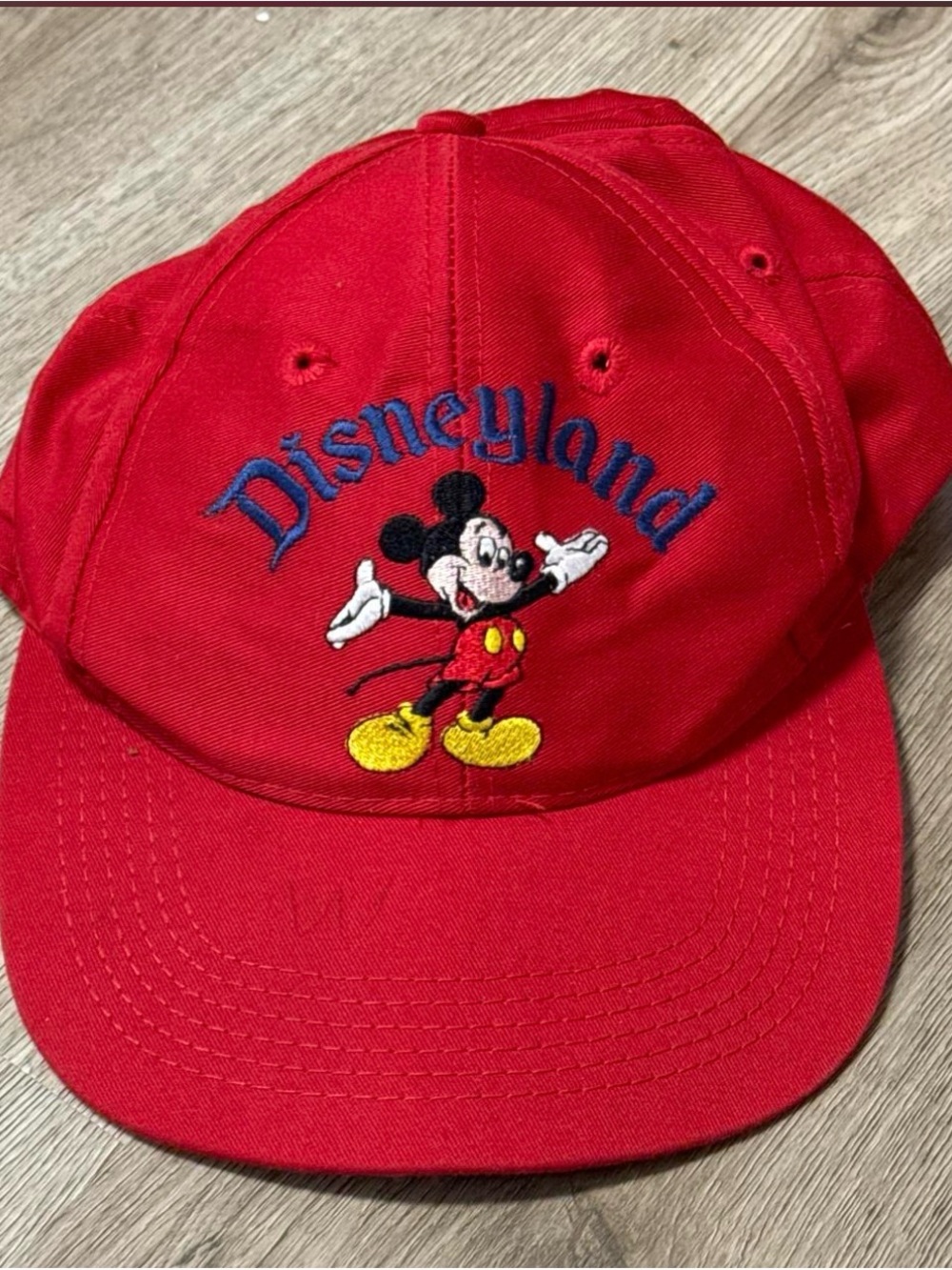Vintage Disneyland Kids Red Mickey Mouse Baseball Cap mickeyland
